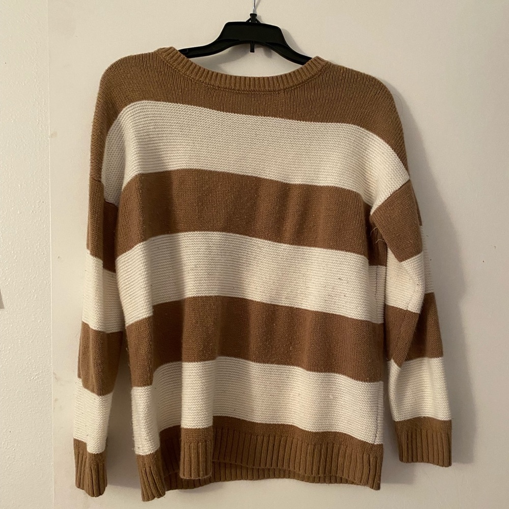 Forever 21 brown and cream striped sweater